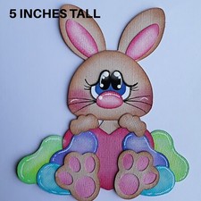 BROWN EASTER BUNNY WITH BEANS scrapbook premade paper piecing 3D die cut Rhonda