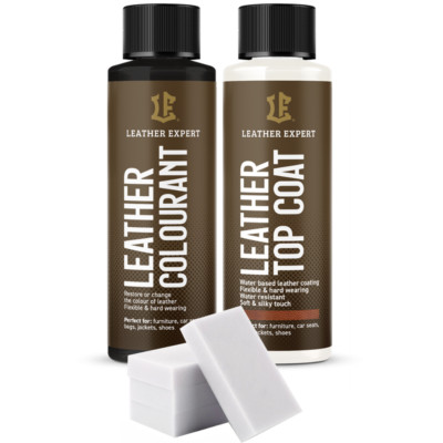 Leather Expert  Farbe und Polyurethan-Klarlack für Natur- und Ökoleder 2x250ml