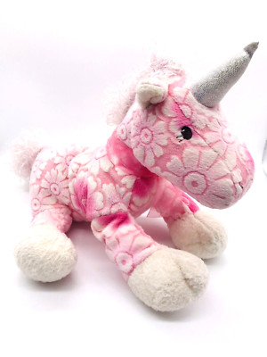 Mary Meyer Daisy Doodle Floral Print Plush Stuffed Unicorn Pink Raised Flower