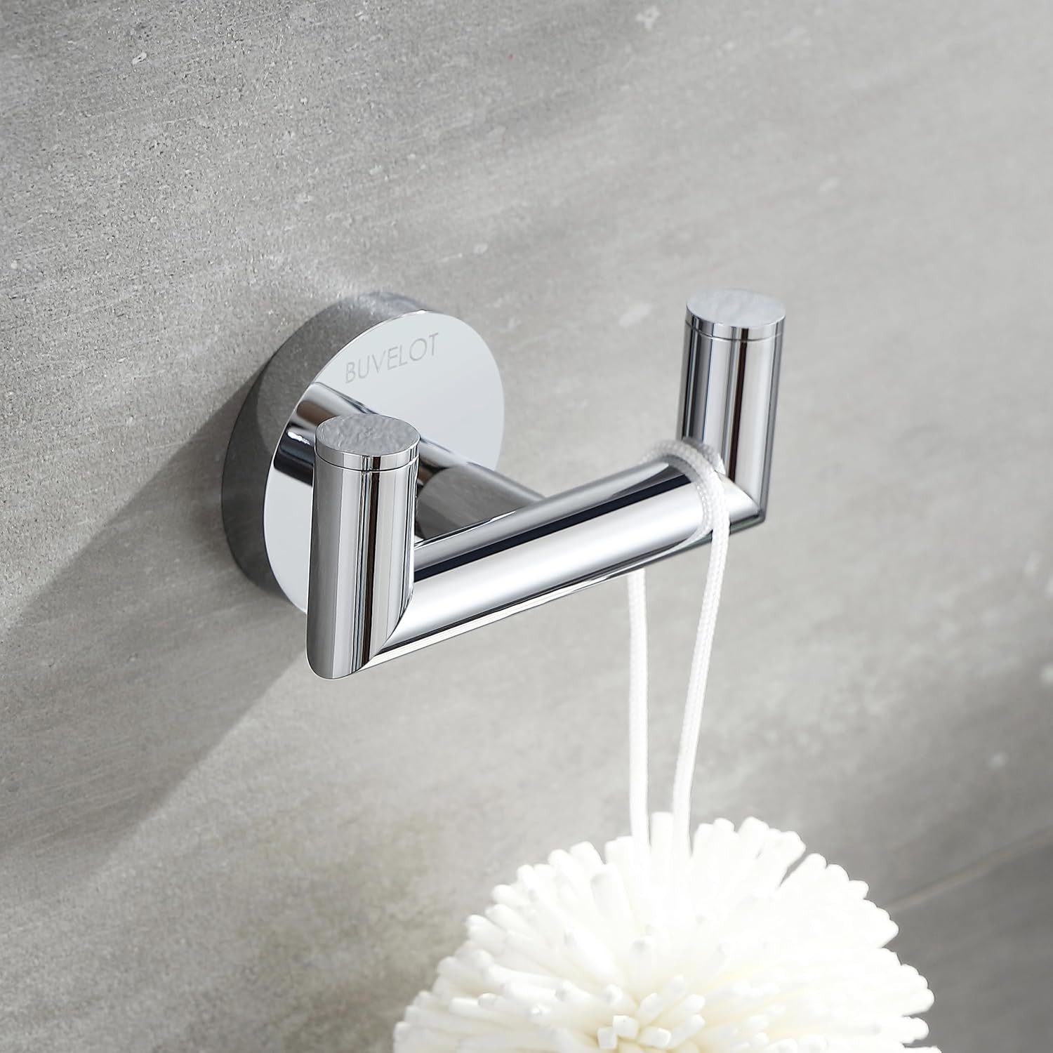 Modern Chrome Double Towel and Coat Hook for Bathroom and Kitchen
