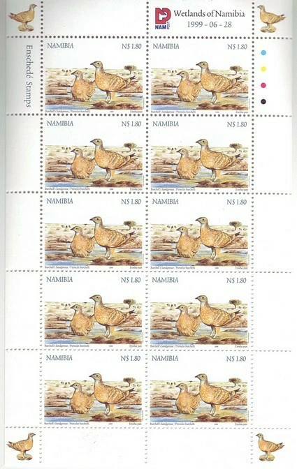 Намибия 1999 водно-болотные птицы 4v как новые ** листы из 20 африканских животных - Изображение 2 из 4