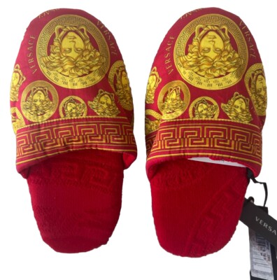 Versace Medusa Slippers size small Multicolored Red
