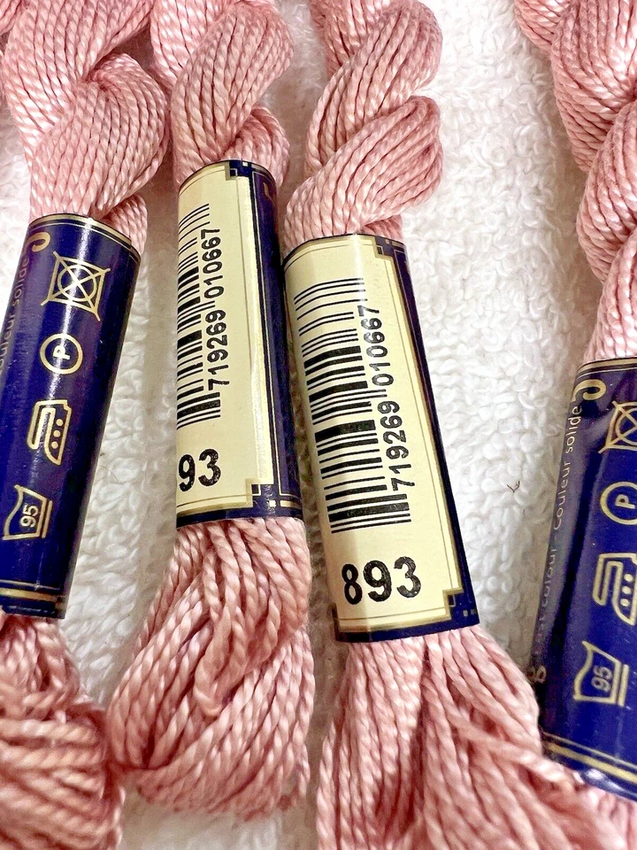 9 MINT Anchor Perle Pearl Cotton #893 Pink Embroidery Floss Vintage Skein - Image 2 of 3