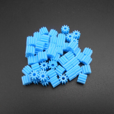 50Pcs 0.5 Modulus 10T 0.5M 10 Teeth Spur Gear A 2MM 1.95MM Blue Gears Height 5MM
