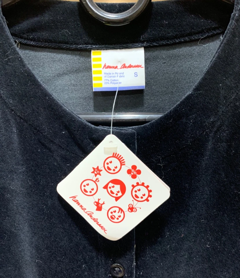 Cárdigan Hanna Andersson Niñas Terciopelo Negro Abotonado S Nuevo Con Etiquetas Foto 2 de 4