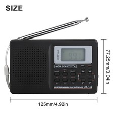 Portable Full Band AM/FM/SW/MW/LW Radio Digital Stereo Speaker Player Headphones
