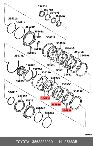 Genuine OE disc, brake, no.3, 3568333030 for TOYOTA 35683-33030 | eBay.de