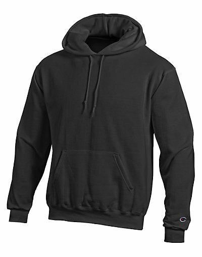 9oz Hoodie Champion All Over Hoodie Black Adult Champion - Main Image