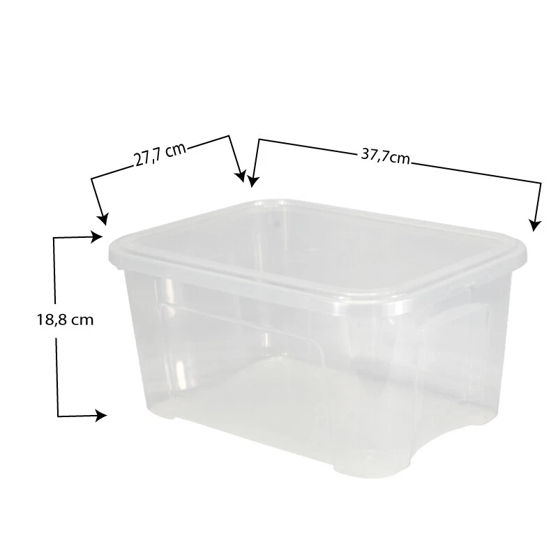 [1, 3 o 6] Contenitore Plastica Coperchio Salvaspazio 38x28x19 cm Multiuso 9338 - Immagine 2 di 4