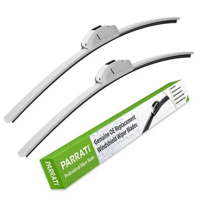 OEM QUALITY 22" + 22" PARRATI Premium All-Season White Windshield Wiper Blade...