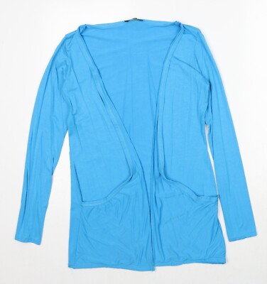 Nice Collection Damen Strickjacke blau V-Ausschnitt Viskosemischung Größe S - Größe S/M