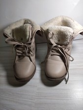Olivia Miller Pink Faux Fur Fold Over Cuff Ankle Boots Girls Size 2