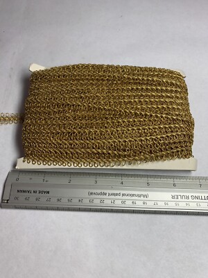 VTG Gold Looped Ribbon Christmas Trim Ornament Craft Supplies HUGE Spool NOS