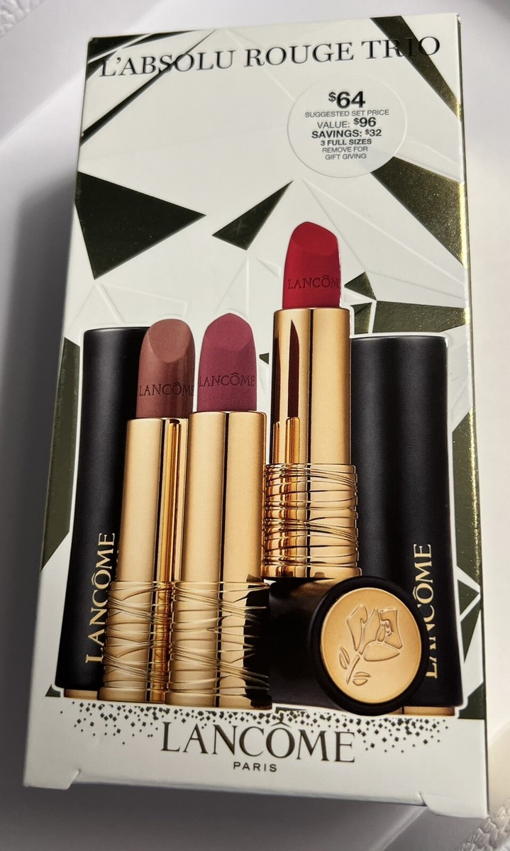 Lancome L'absolu Rouge Trio Full Size Lipstick Set Md Amanda