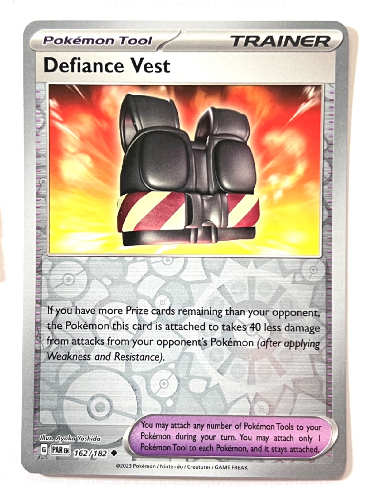 Defiance Vest 162/182 Reverse Holo Uncommon - Paradox Rift Pokemon Near Mint NM