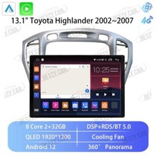 13.1" Android 12 Car Stereo Radio for Toyota HIGHLANDER 2002 07 GPS NAVI 4G DSP