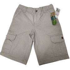 100 Cotton Greendog Boy's Size 6 Y2K Cargo Stone Shorts Adjustable Waist NWT