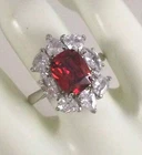 Vintage Jewellery Gold Ring with Ruby and White Sapphires Antique Deco Jewelry