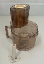 Cuisinart DLC-10 Vtg Amber Bowl Lid Chute Assembly Pusher Dough Stem DLC-117B