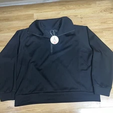 Anrabess  1/4 Zip Women's 2xl Black Long Sleeve Shirt NWT