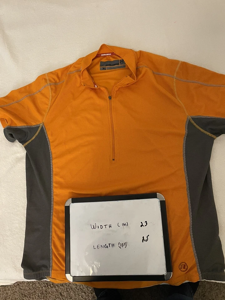 Camisa Novara Para Hombre Bicicleta Ciclismo 1/4 Cremallera Talla XL Bolsillos Traseros Naranja Foto 3 de 4