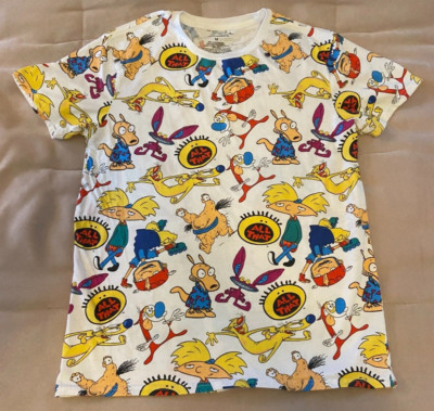 Nickelodeon All Shows 80s 90s Cartoon Characters Men's Size Medium Tee T-Shirt