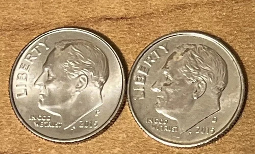 2015 P & D Roosevelt Dimes  UNC. ( set of 2 )