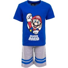 Super Mario Schlafanzug Nachtwäsche Shortama Pyjama Jungen Gr. 98 bis 128