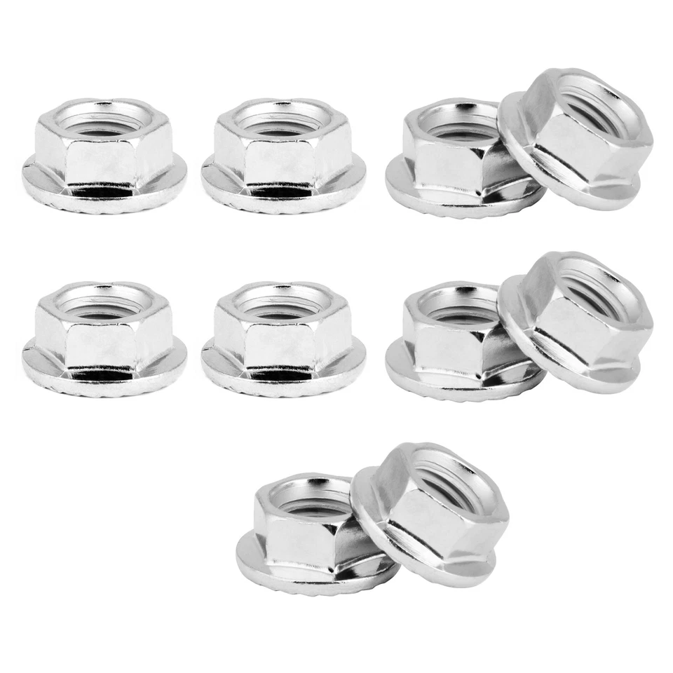 10 Stk. Flanschmuttern Sperrzahnmutter Bundmutter M10x1.25 Sechskantmuttern Set - Bild 2 von 4