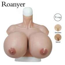 Roanyer X Cup Silicone Breast Forms Fake Boobs Breast Plate For Crossdressers DQ