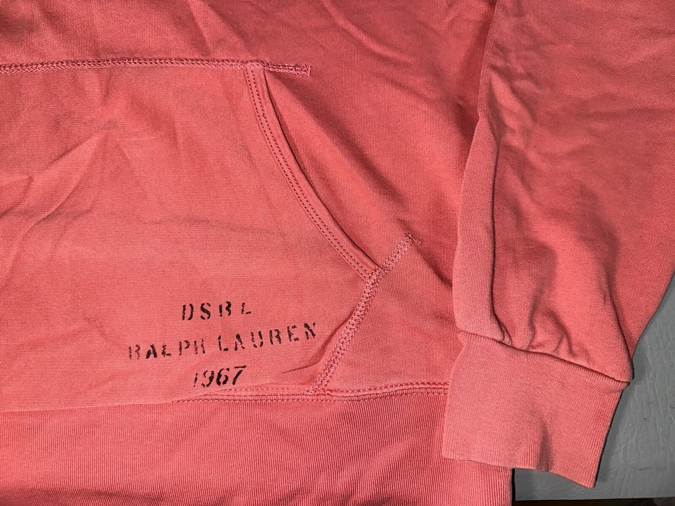 Denim & Supply Ralph Lauren Sudadera con Capucha Adulto M Bordado Pullover Salmón Suéter Foto 3 de 4