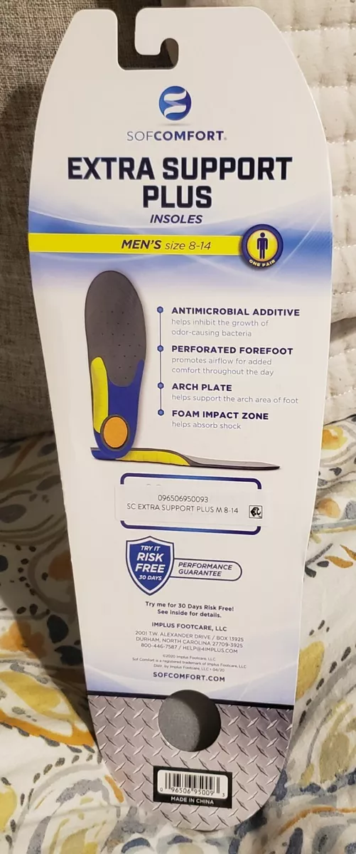 Shoe Insoles SofComfort Extra Support Plus Men s Size 8 14 eBay