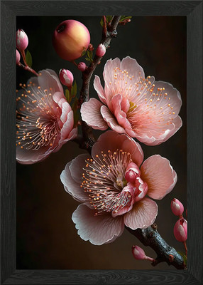 Pfirsichblüte gerahmtes Wandbild Poster Leinwanddruck Bild