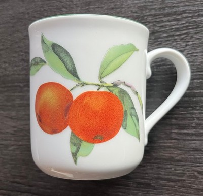Royal Worcester Green Rim Coffee Mug 3.8  Made in England