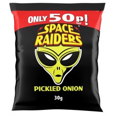 Full Box of 36 Packs x 25g Bags Space Raiders Pickled Onion Flavour
