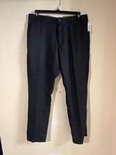 NWT Amazon Essentials Men's Classic Fit Flat Front Pant Black 36x32 …#715