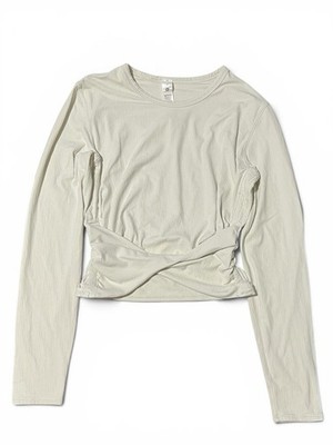 Lululemon All It Takes Back Twist Rib Ivory Long Sleeve Shirt Size 8