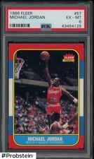1986-87 Fleer Basketball #57 Michael Jordan Chicago Bulls RC Rookie HOF PSA 6