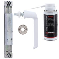 SchüCo Reparaturset Steckgriff Weiß (Rechts) Rosette Kammergetriebe +Pflegespray