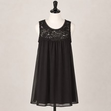 As U Wish Black Lace Chiffon Mini Dress Bohemian Parisian Dress Pompom Medium