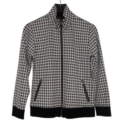 Chicos Travelers 0 Sparkle Houndstooth Roberto Jacket Womens Size XS Black NEW