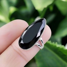 Black Onyx Ring 925 Sterling Silver Ring Handmade Gemstone Ring Women's Rings