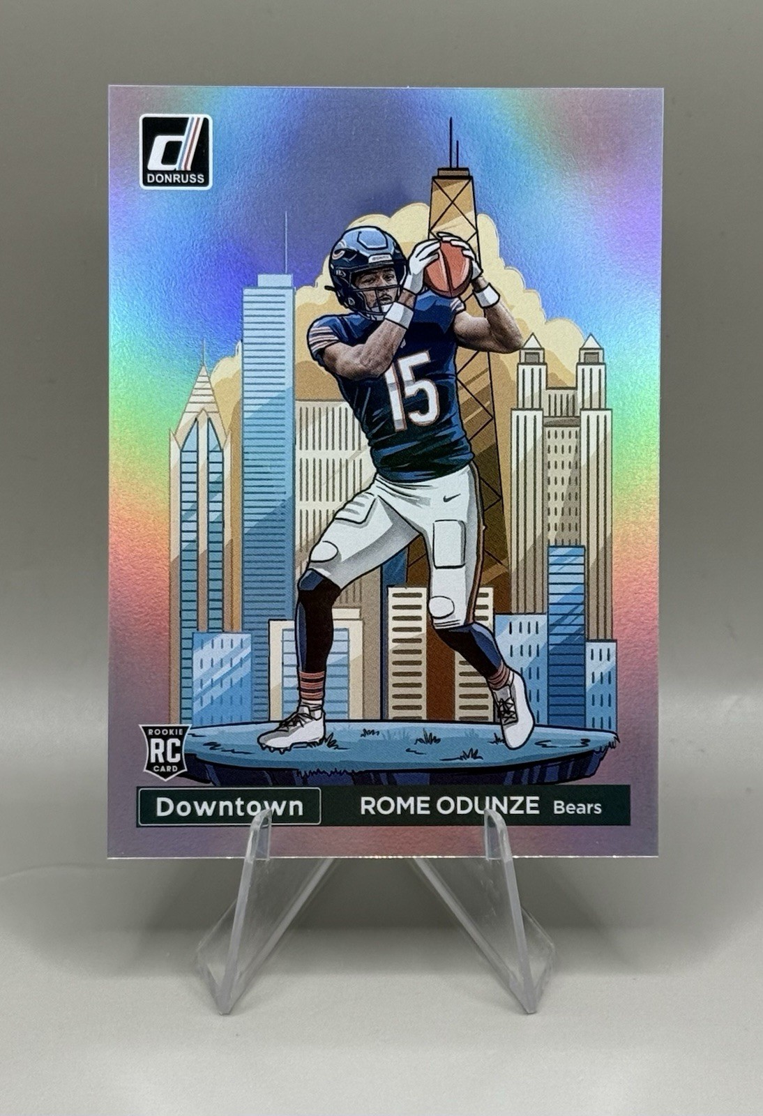 2024 Panini Donruss Downtown Rome Odunze #15 RC Bears SSP CASE HIT Regular SZ