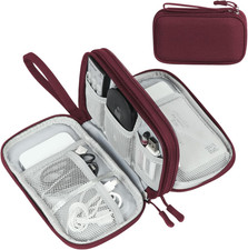 Electronic Organizer, Travel Tech Pouch Bag, Cable Organizer Wine Red