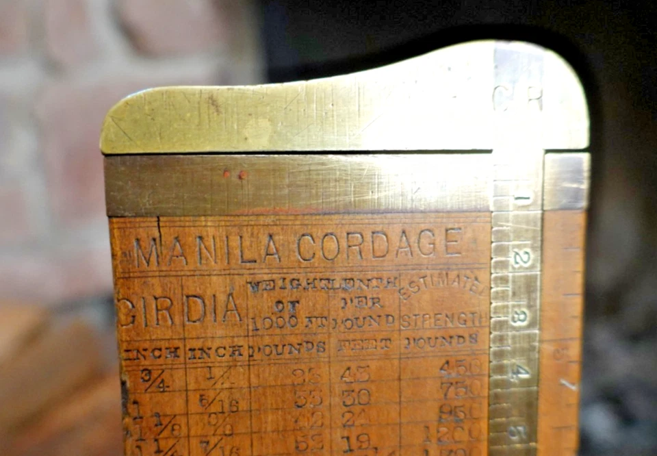 ANTIGUA PINZA DE CUERDA "KERBY BROS" DE MADERA DE BOJ 6" REGLA CORDAJE CABLE CALIBRE Foto 4 de 4