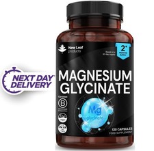 Magnesium Glycinate Capsules High Strength 1040mg Fatigue Bone Health 120 caps 0.09 per thousand milligrams