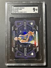 2021-22 Panini Obsidian Stephen Curry Pitch Black Electric Purple /75 #30 SGC 9