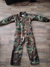 Woodland Camouflage One-Piece Military Coveralls Jumpsuit Zipper Front