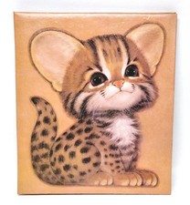 Vintage Hallmark Photo Album Leopard Cub 12" x 10" Scrapbook Woodland Babies