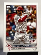 Topps 2022 Opening Day Bryce Harper #122 Phillies Vertical Pinstriped Jersey